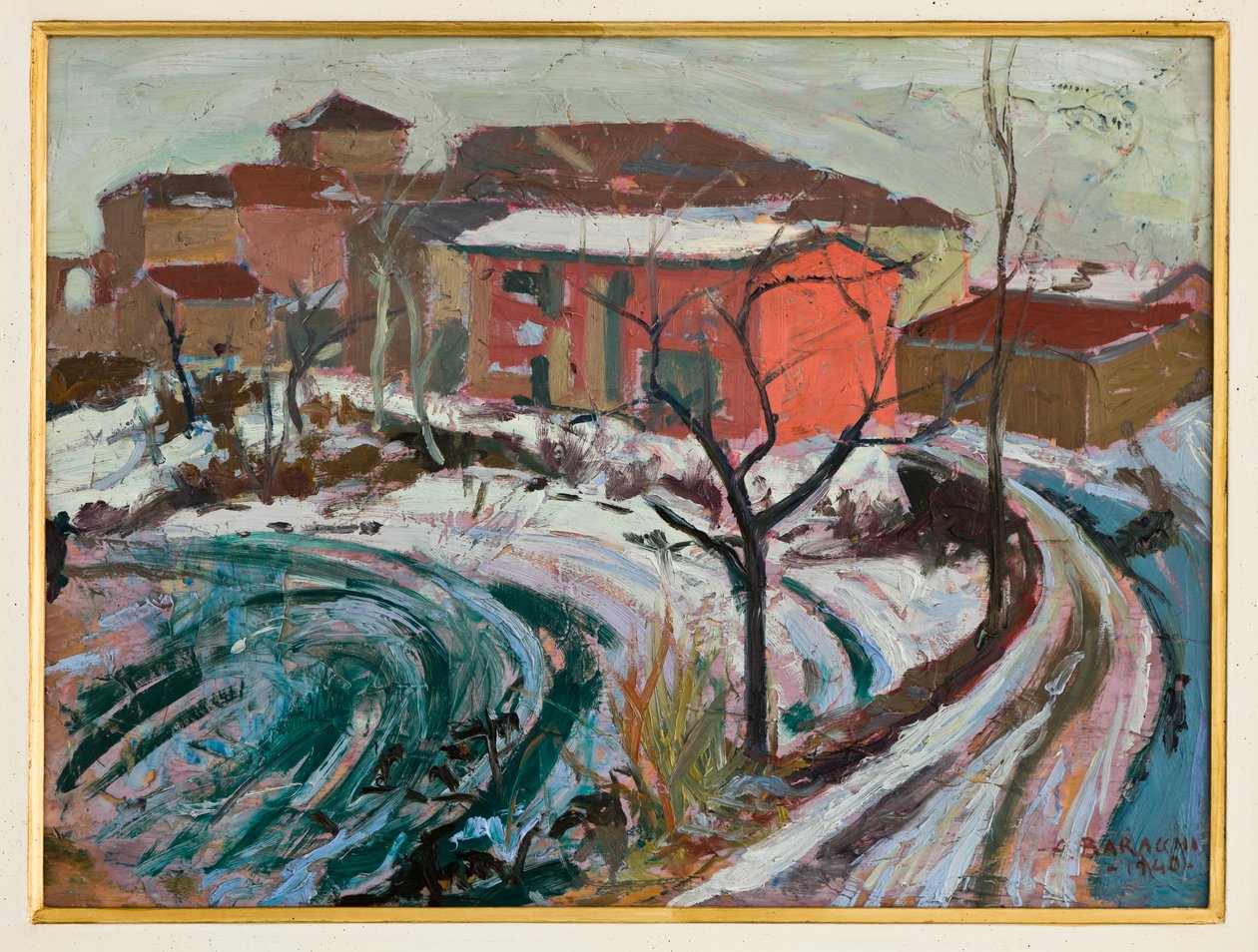 Neve em carpi (óleo sobre cartolina) de Augusto Baracchi