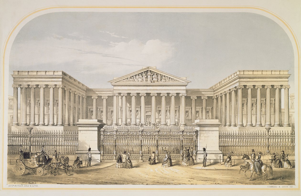 O Museu Britânico, 1853 (lito colorido) de Augustus Butler