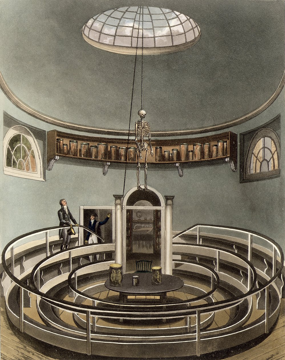 Interior do teatro da anatomia, Cambridge, &39;da história de Cambridge&39;, gravado por Joseph Constantine Stadler (fl.1780-1812), bar. por R. Ackermann, 1815 (cor aquatint) de Augustus Charles Pugin