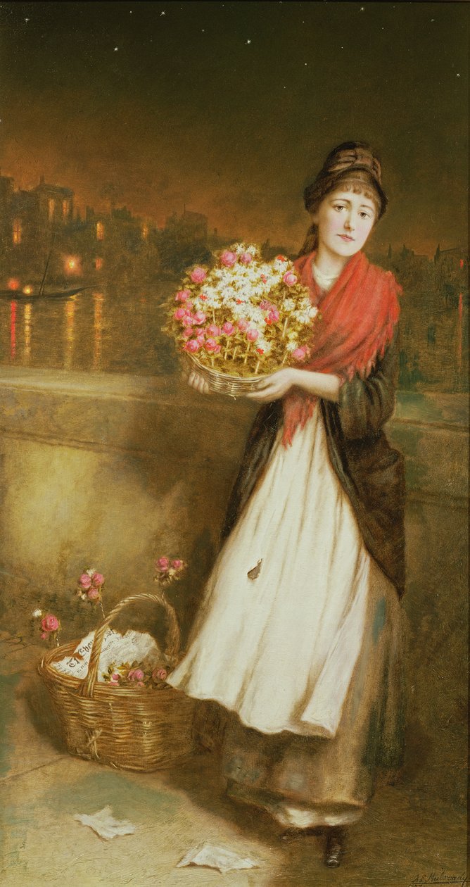 Um florista de Londres, 1877 de Augustus Edward Mulready