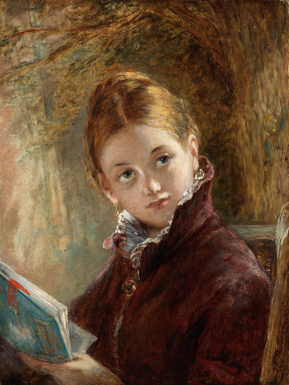 Uma leitura tranquila, 1875 de Augustus Edward Mulready