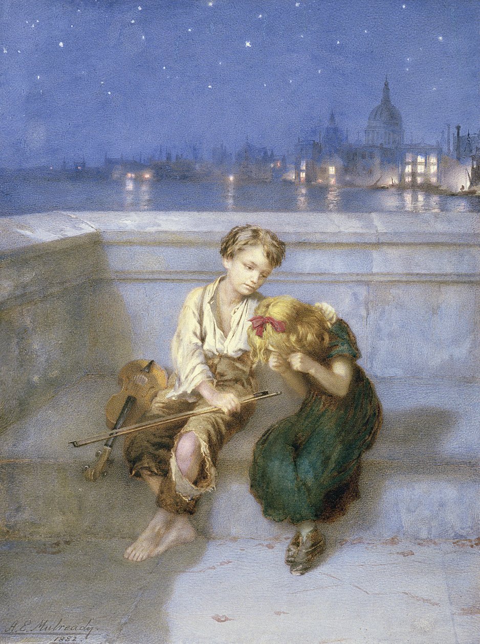 Na ponte de Waterloo, Londres (wc no painel) de Augustus Edward Mulready
