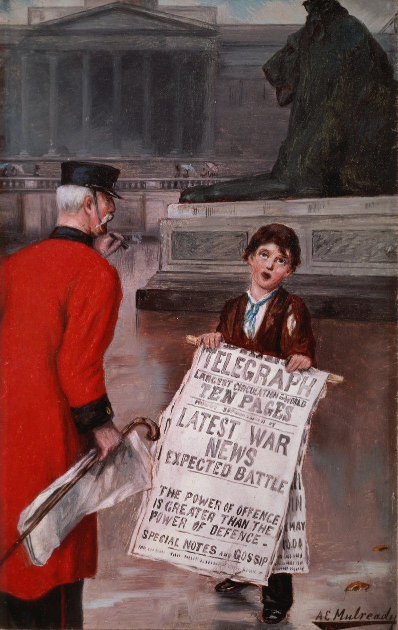Notícias de Guerra, c.1900 de Augustus Edward Mulready
