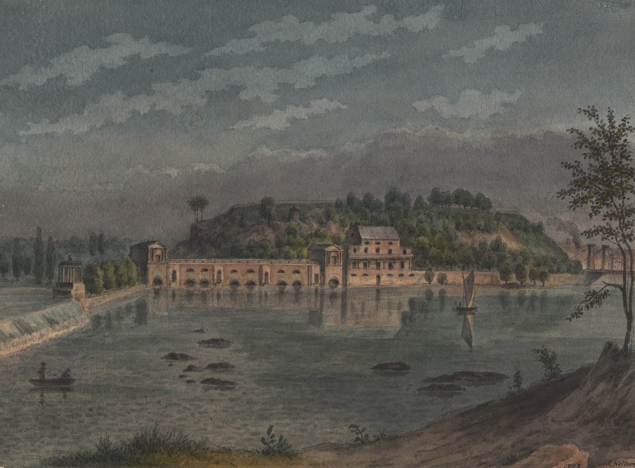 Fairmount Waterworks, Filadélfia, PA, 1848 de Augustus Kollner