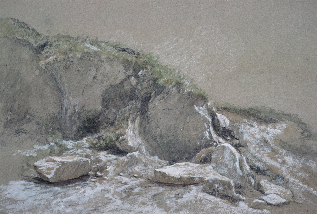 Rochas e Mar, Ilha de Wight, (desenho) de Augustus Wall Callcott