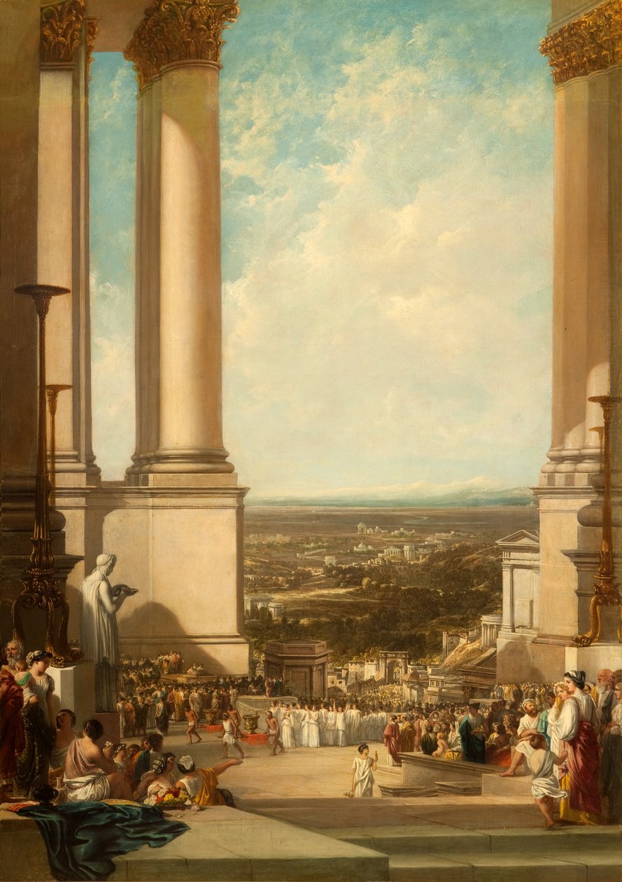 O templo de Esculápio, 1837 de Augustus Wall Callcott