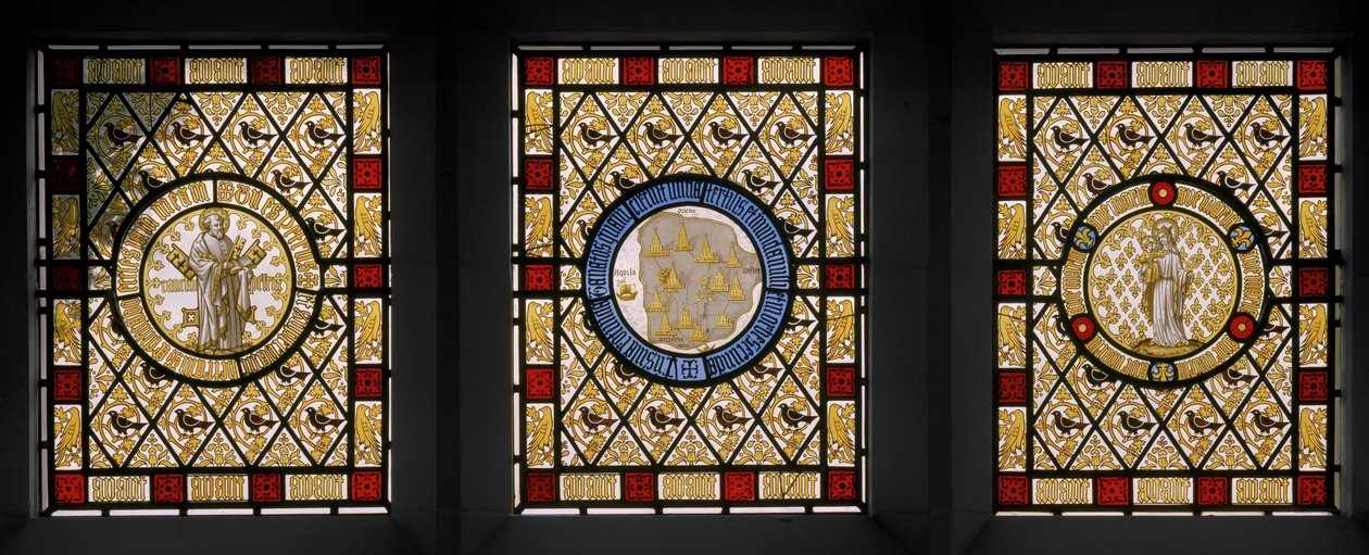Janelas da sala de estar com Roundels Netherlandish, c.1844 de Augustus Welby Northmore Pugin