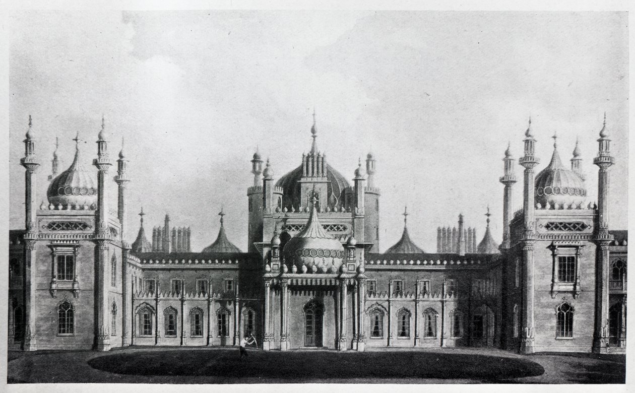 A frente oeste do pavilhão de Brighton de Augustus Welby Northmore Pugin