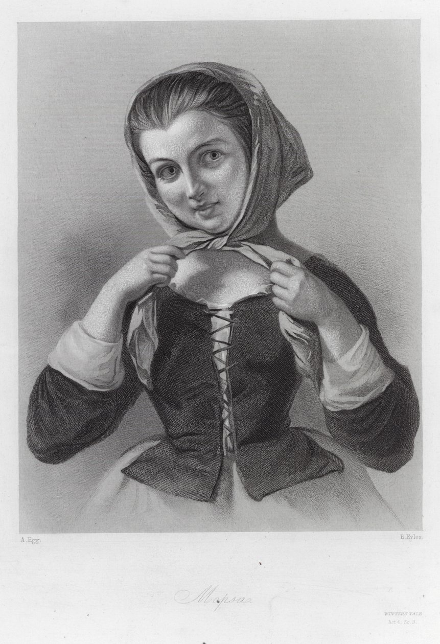 Mopsa, uma personagem de O Conto de inverno (gravura) de Augustus (after) Egg