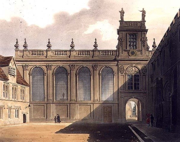 Exterior da Capela do Trinity College, ilustração da 