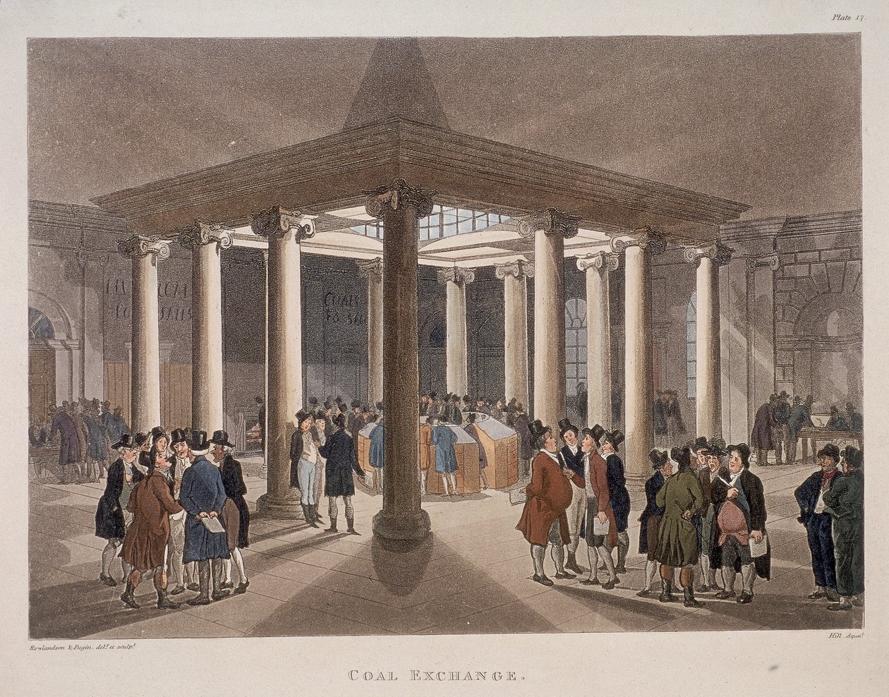 Coal Exchange, Londres, 1808 de Augustus Charles Pugin, Thomas Rowlandson