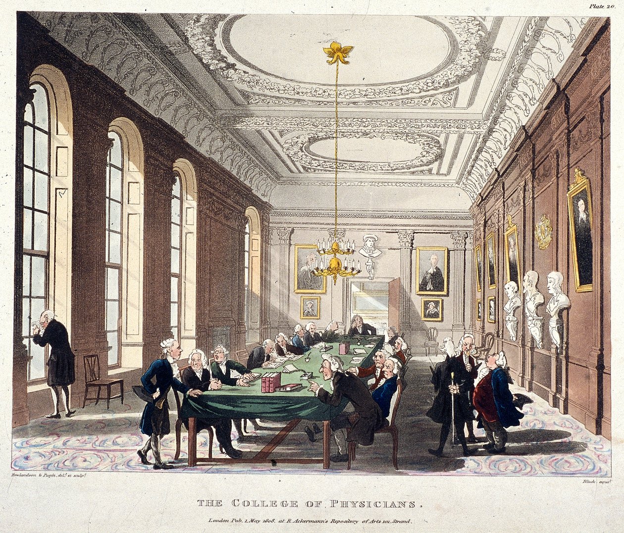 College of Physicians, Londres, 1808 de Augustus Charles Pugin, Thomas Rowlandson