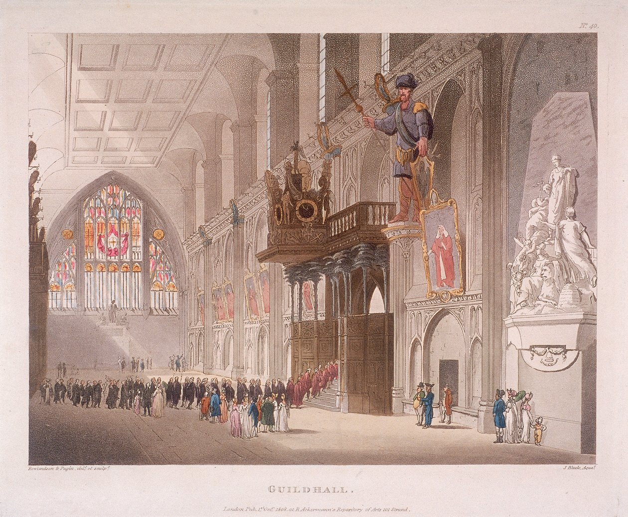 Guildhall, Londres, 1808 de Augustus Charles Pugin, Thomas Rowlandson