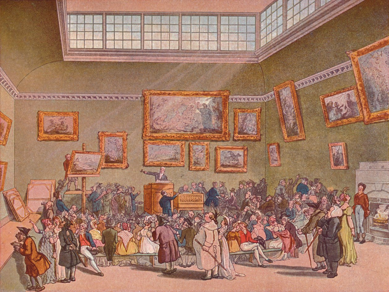 Salas de Leilão Christies, 1790, 1901 de Augustus Charles Pugin