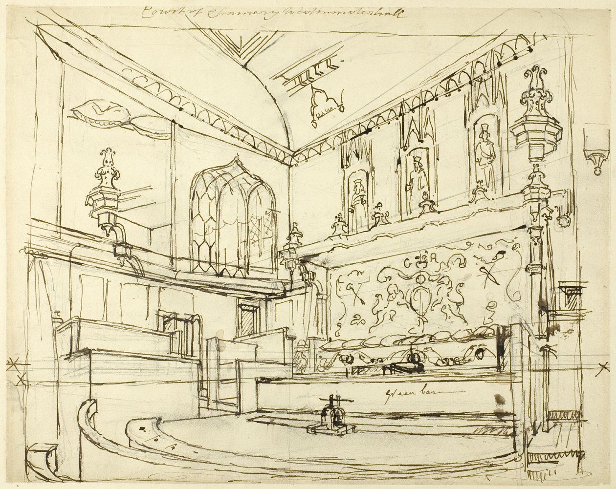 Tribunal de Chancelaria, Westminster Hall de Augustus Charles Pugin