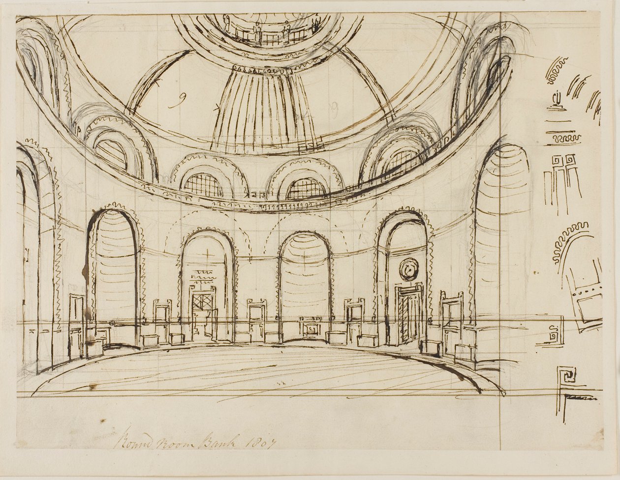 Banco da Sala Redonda de Augustus Charles Pugin