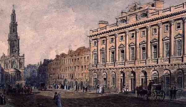Somerset House (aguarela sobre papel) de Augustus Charles Pugin