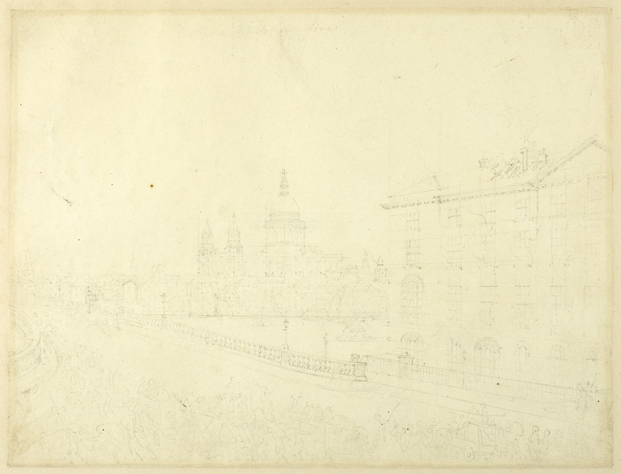Estudo para o incêndio em Londres, de Microcosm of London de Augustus Charles Pugin
