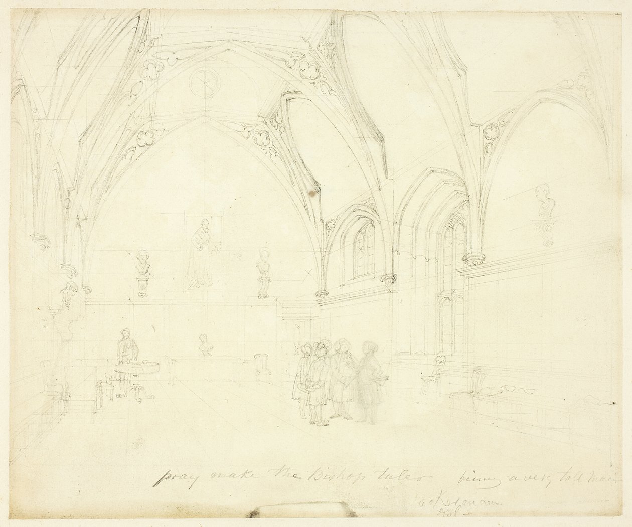 Estudo para o Palácio de Lambeth, de Microcosmo de Londres de Augustus Charles Pugin