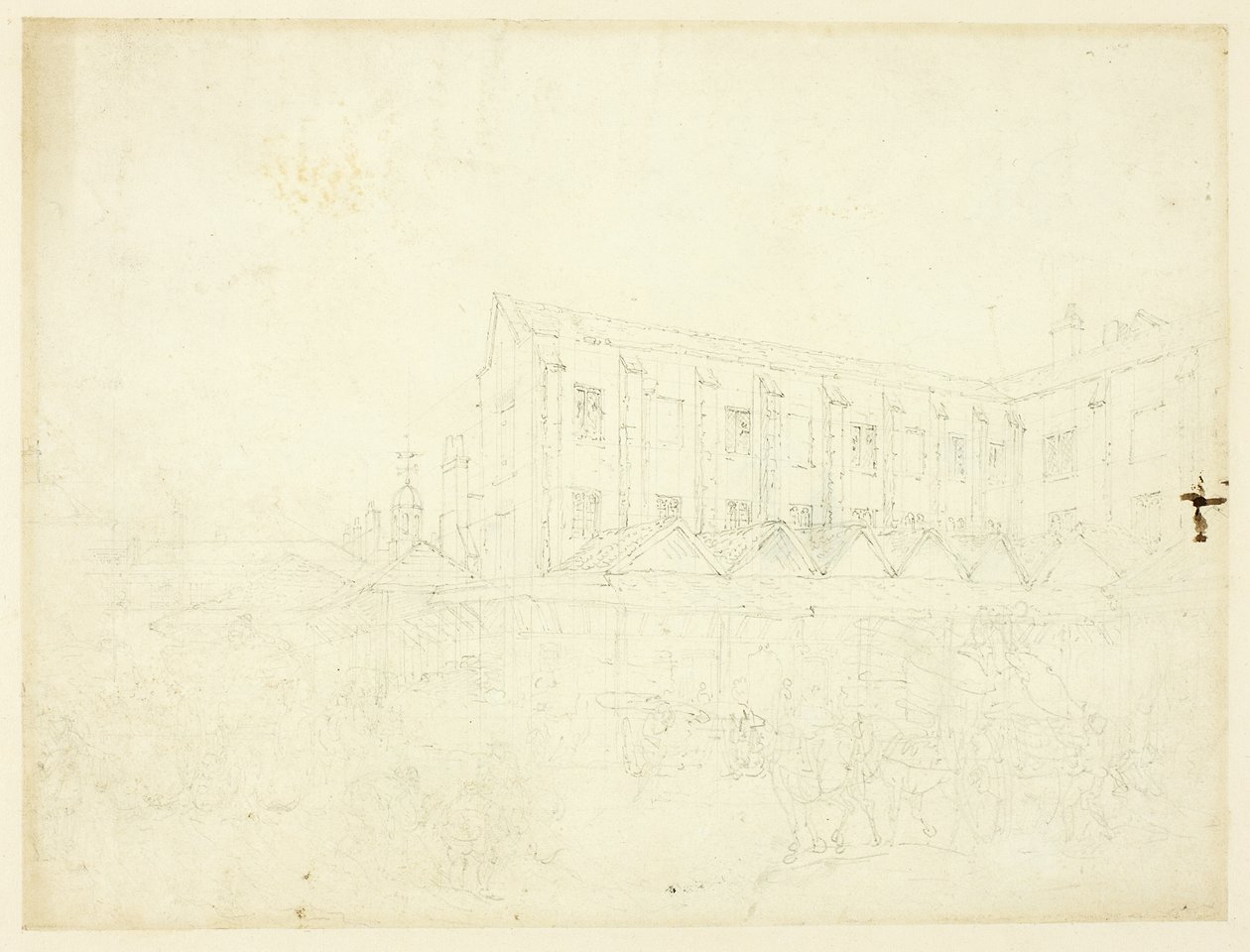 Estudo para o mercado de Leaden Hall, de Microcosm of London de Augustus Charles Pugin