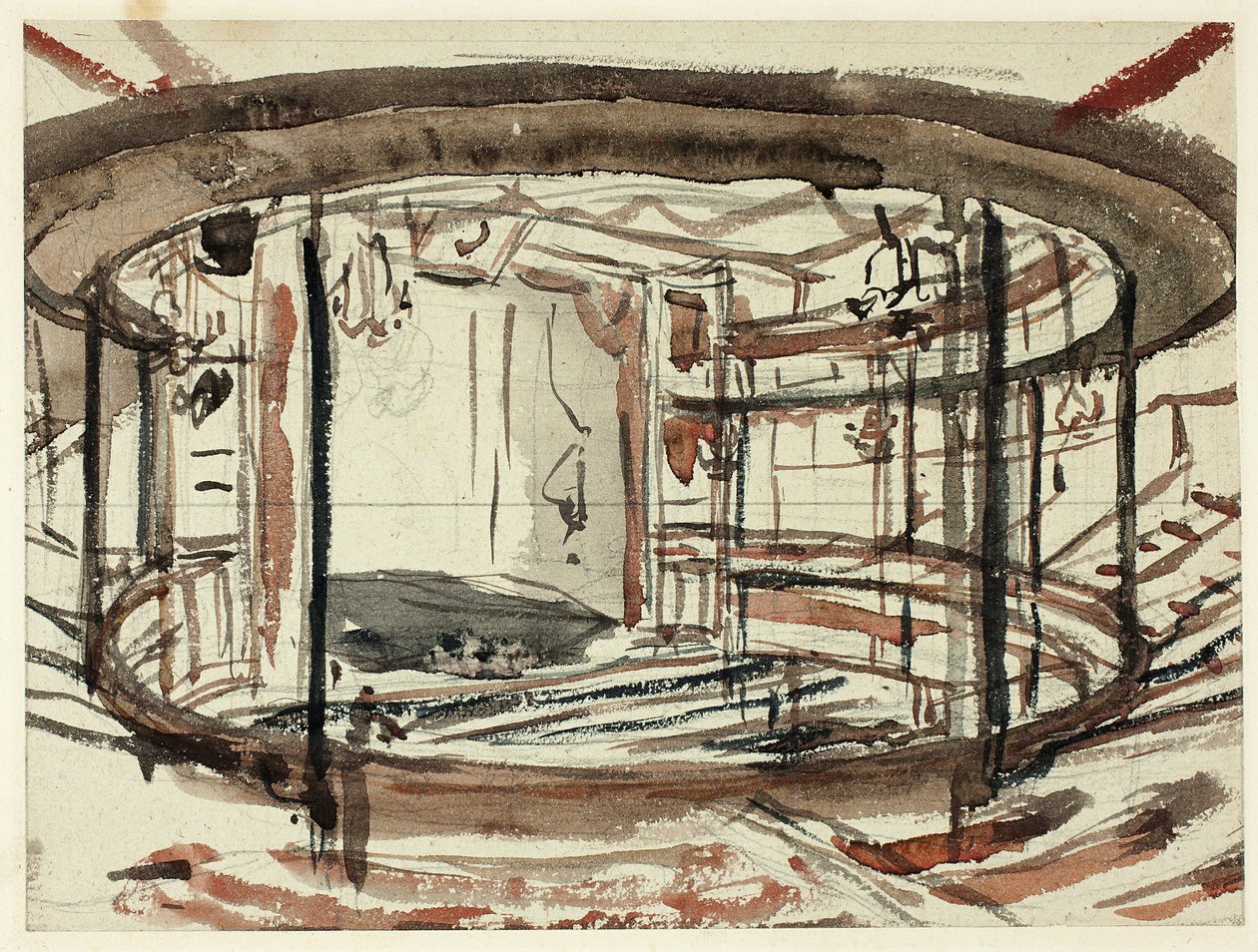 Estudo para Sadlers Wells Theatre de Augustus Charles Pugin