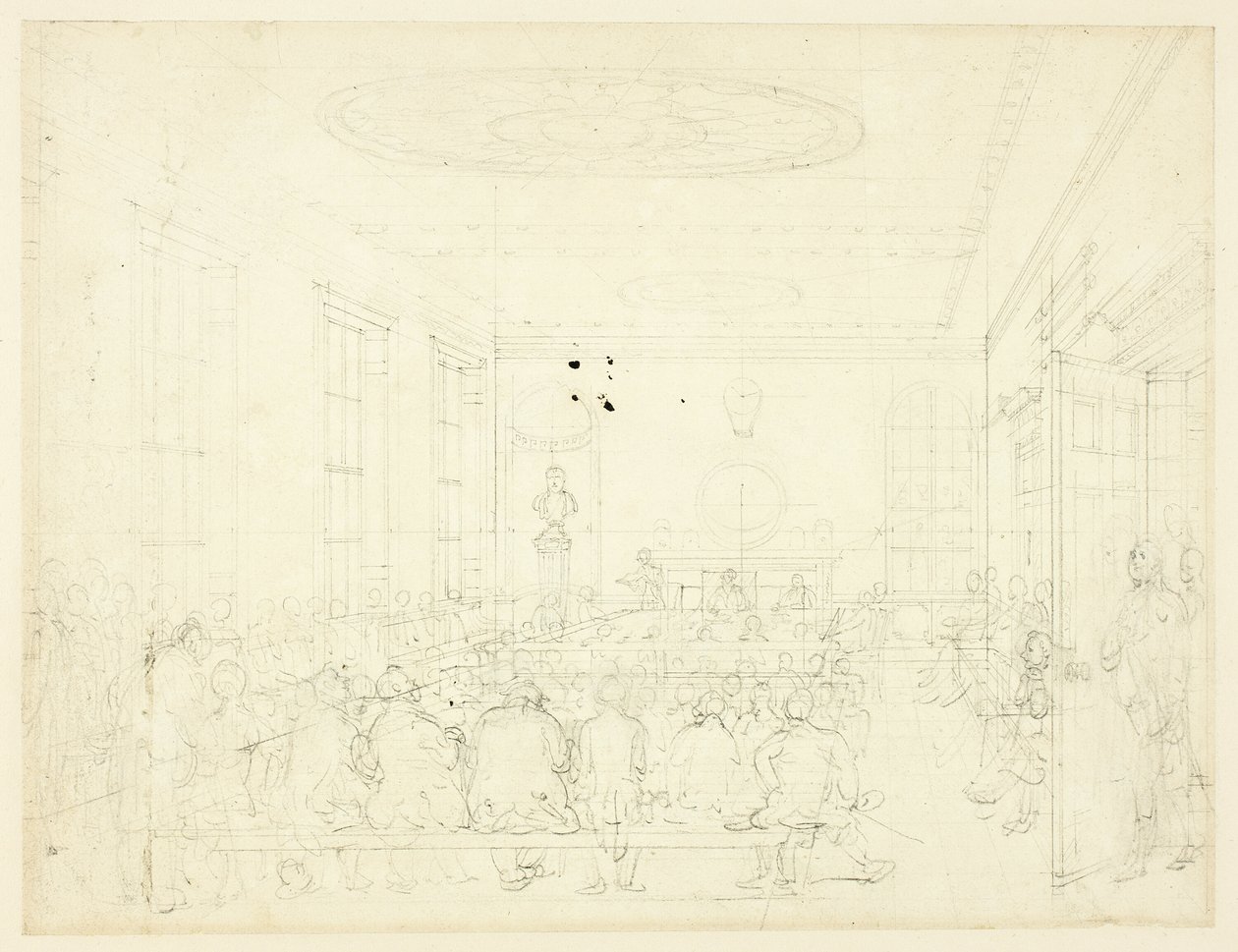 Estudo para a Sociedade para o Incentivo da Agricultura, da Microcosm of London de Augustus Charles Pugin