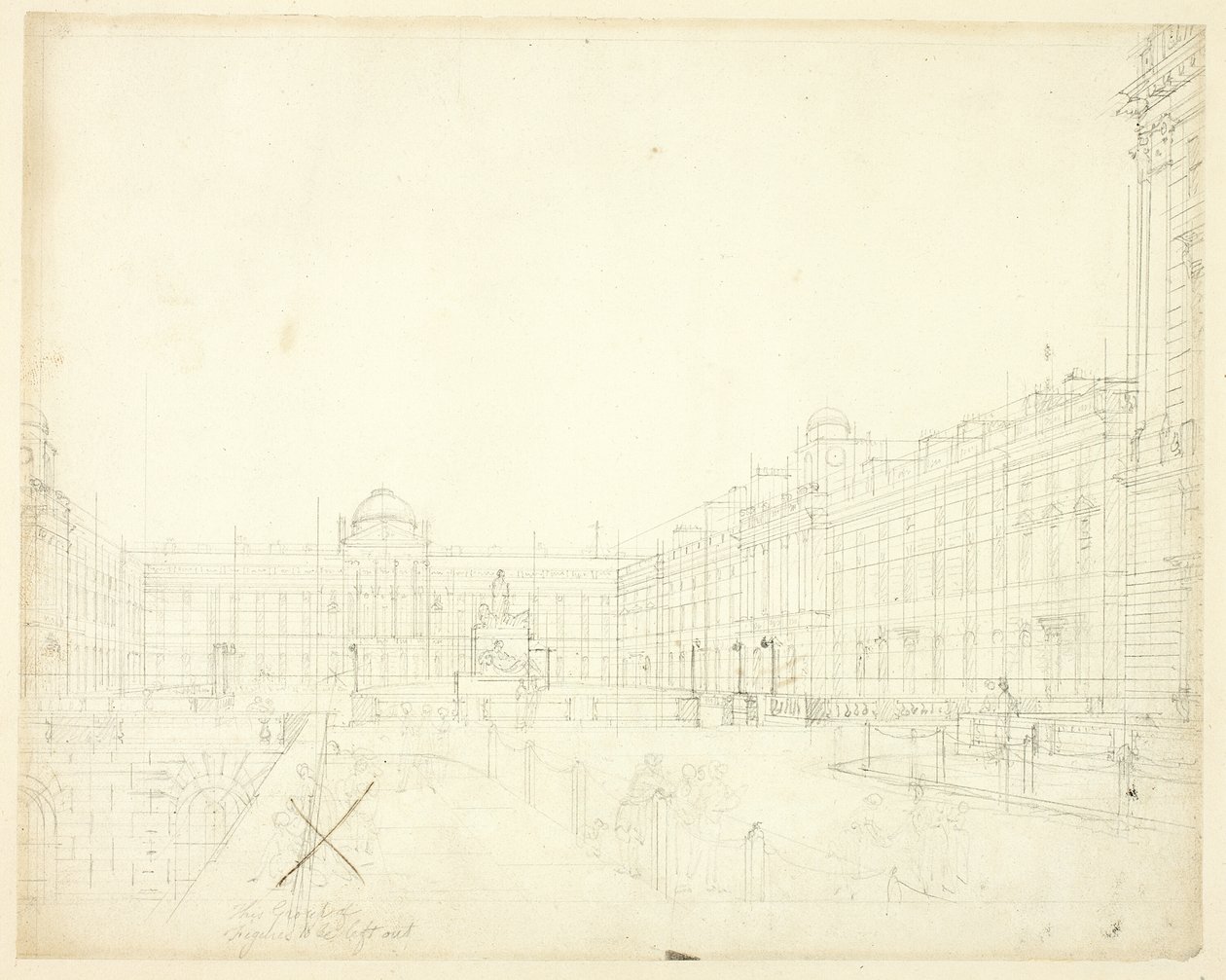 Estude para Somerset House, Strand, da Microcosm of London de Augustus Charles Pugin