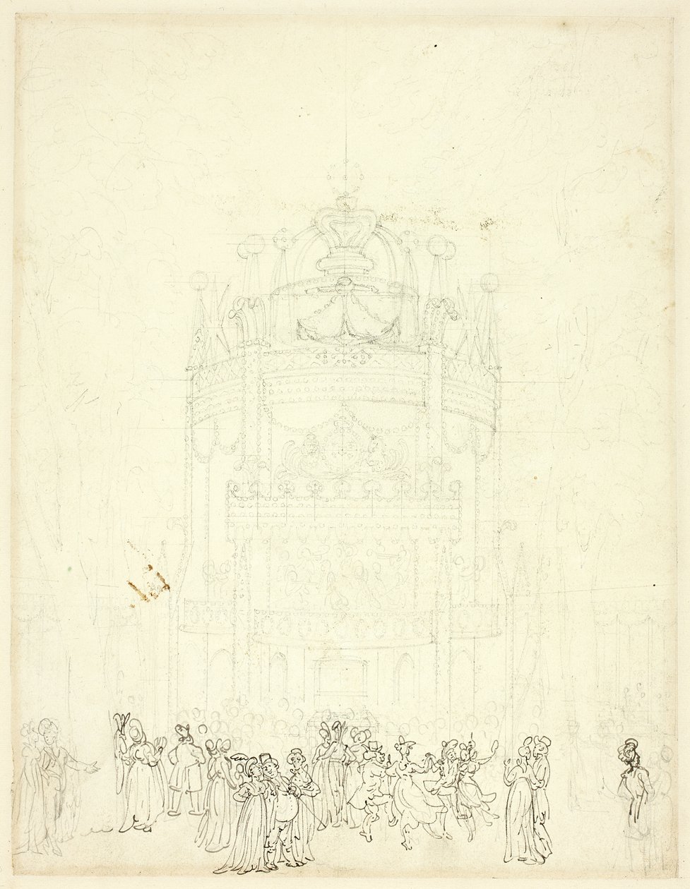 Estudo para Vauxhall Garden de Augustus Charles Pugin