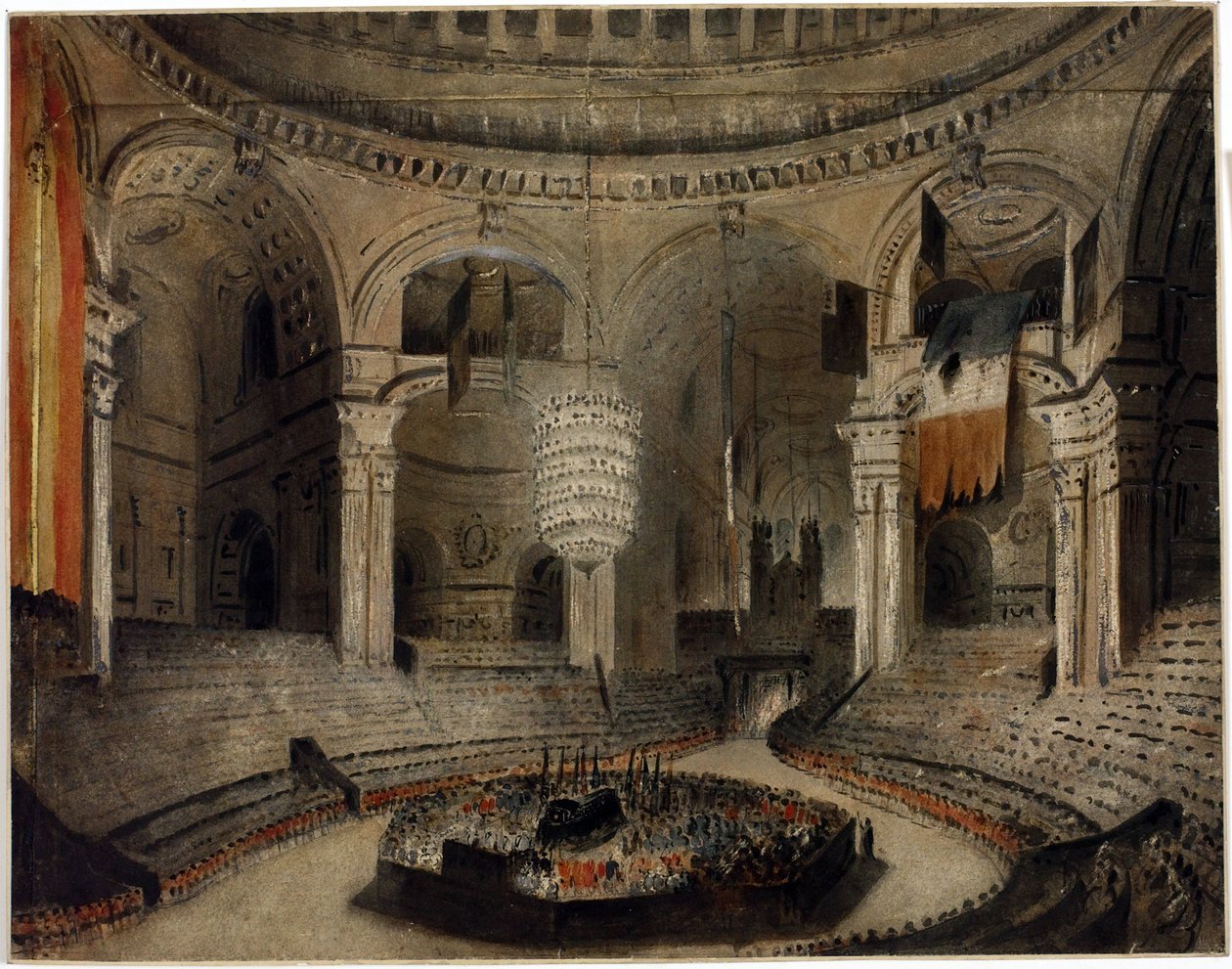 Enterro de Lord Horatio Nelson (1758-1805), na Igreja de São Paulo (Londres, Inglaterra), 9 de janeiro de Augustus Charles Pugin
