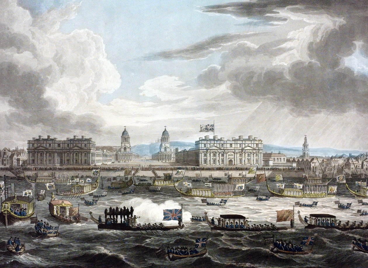 Cortejo fúnebre do falecido Lorde Visconde Horatio Nelson (1758-1805) de Augustus Charles Pugin