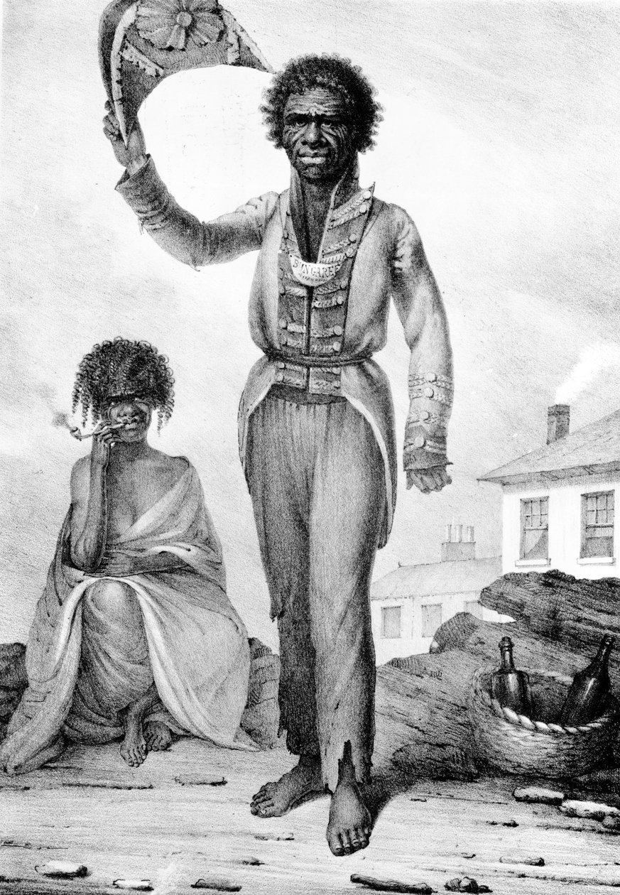 Bungaree, um chefe nativo de Nova Gales do Sul, gravado por Charles Joseph Hullmandel, 1830 de Augustus Earle