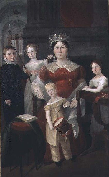Retrato da Sra. John Piper e família, c.1826 de Augustus Earle