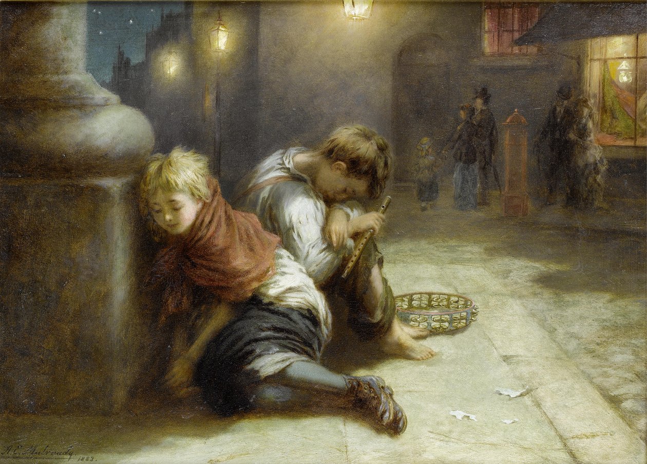 Menestréis fatigados de Augustus Edwin Mulready