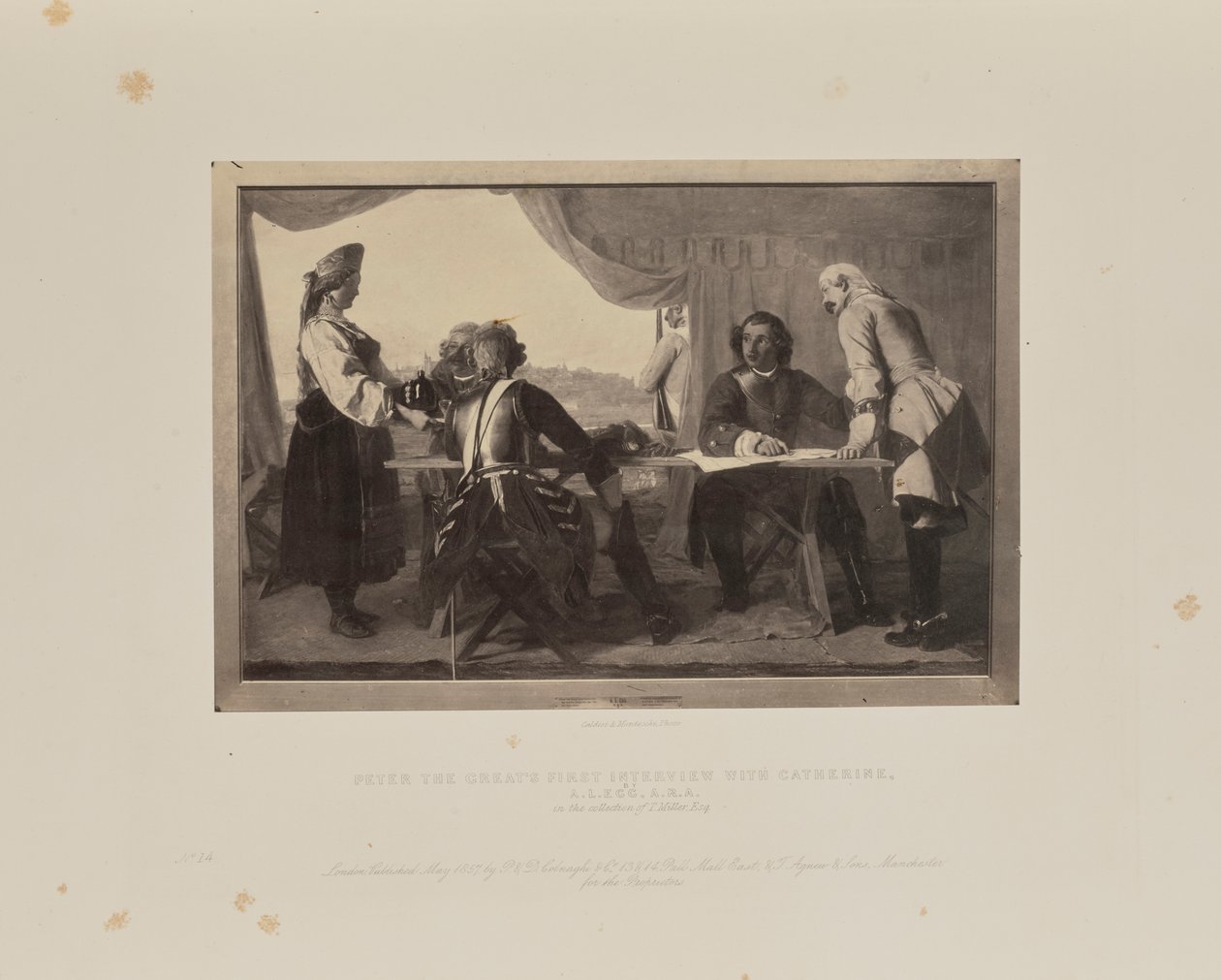 Primeira entrevista de Pedro, o Grande com Catarina Pedro, o Grande, vê Catarina para o..., 1858. de Augustus Leopold Egg