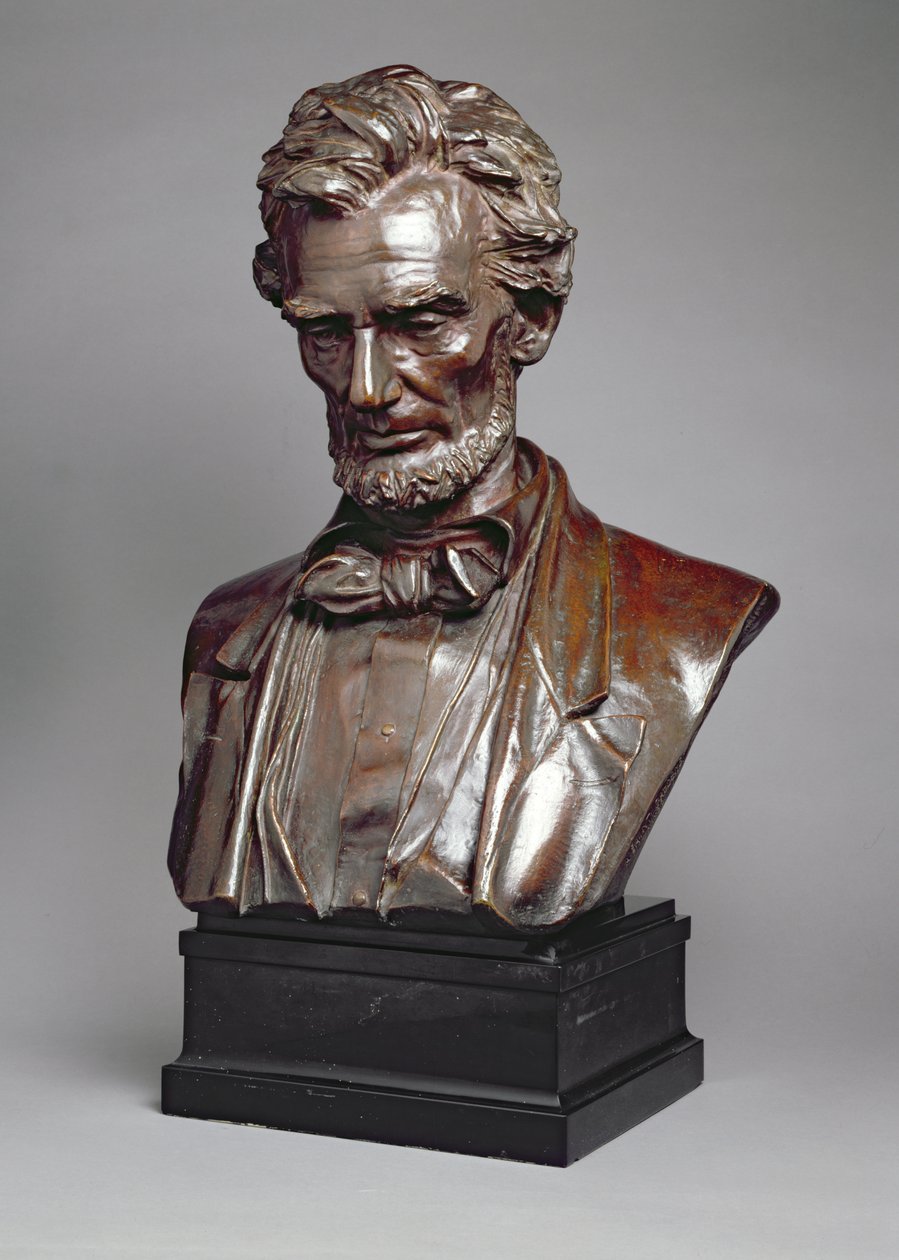 Busto de retrato de Abraham Lincoln (1809-65) (bronze) de Augustus Saint Gaudens