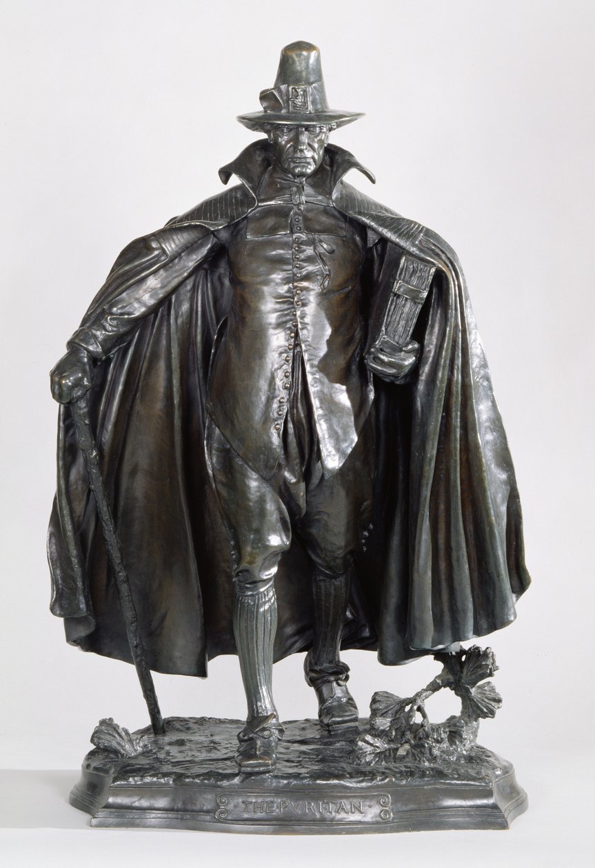 O Puritano, 1899 (bronze escuro patinado marrom escuro) de Augustus Saint Gaudens