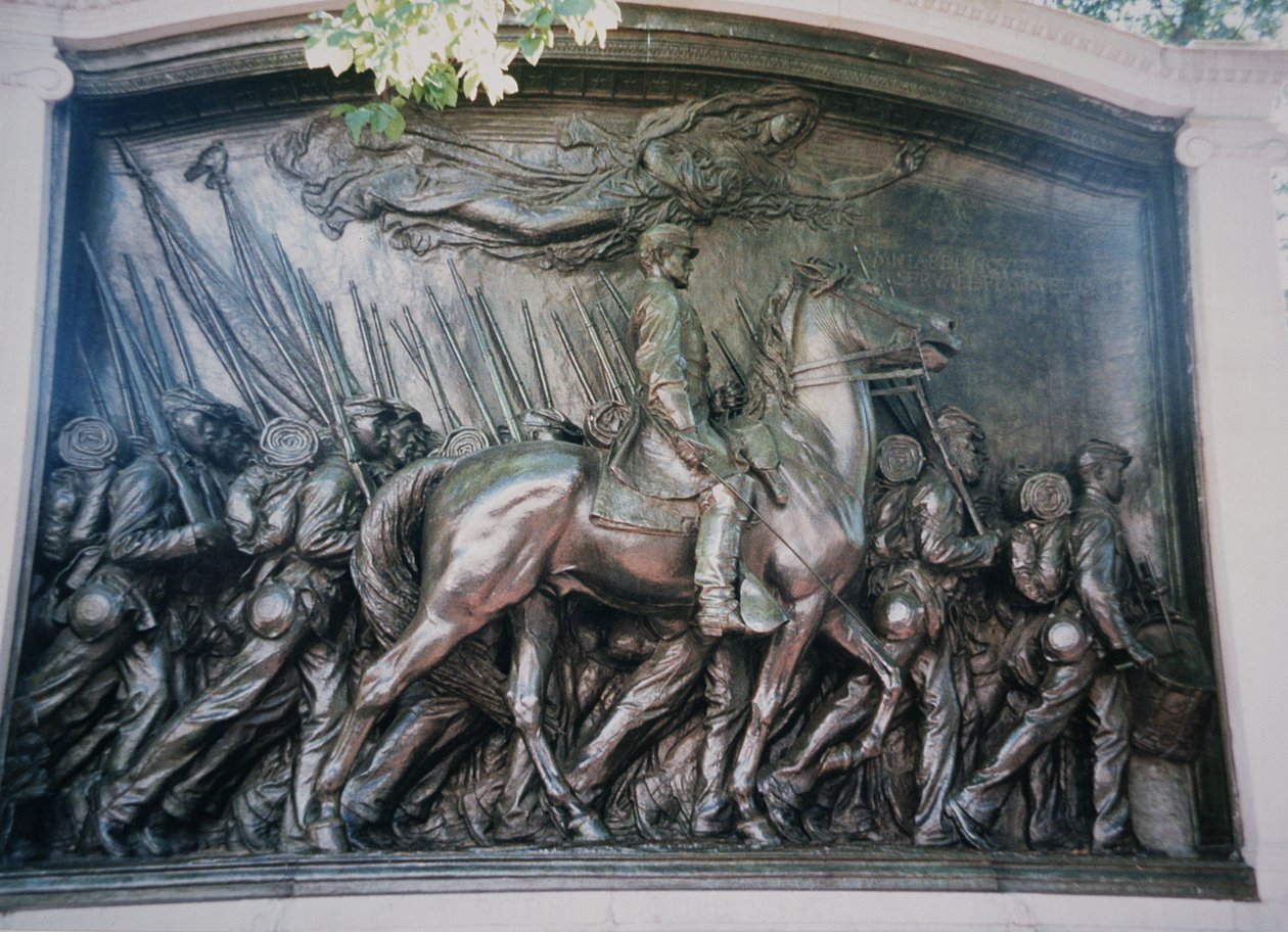 O Robert Gould Shaw (1837-63) Memorial ao 54º Regimento Afro-Americano de Massachusetts de Augustus Saint Gaudens
