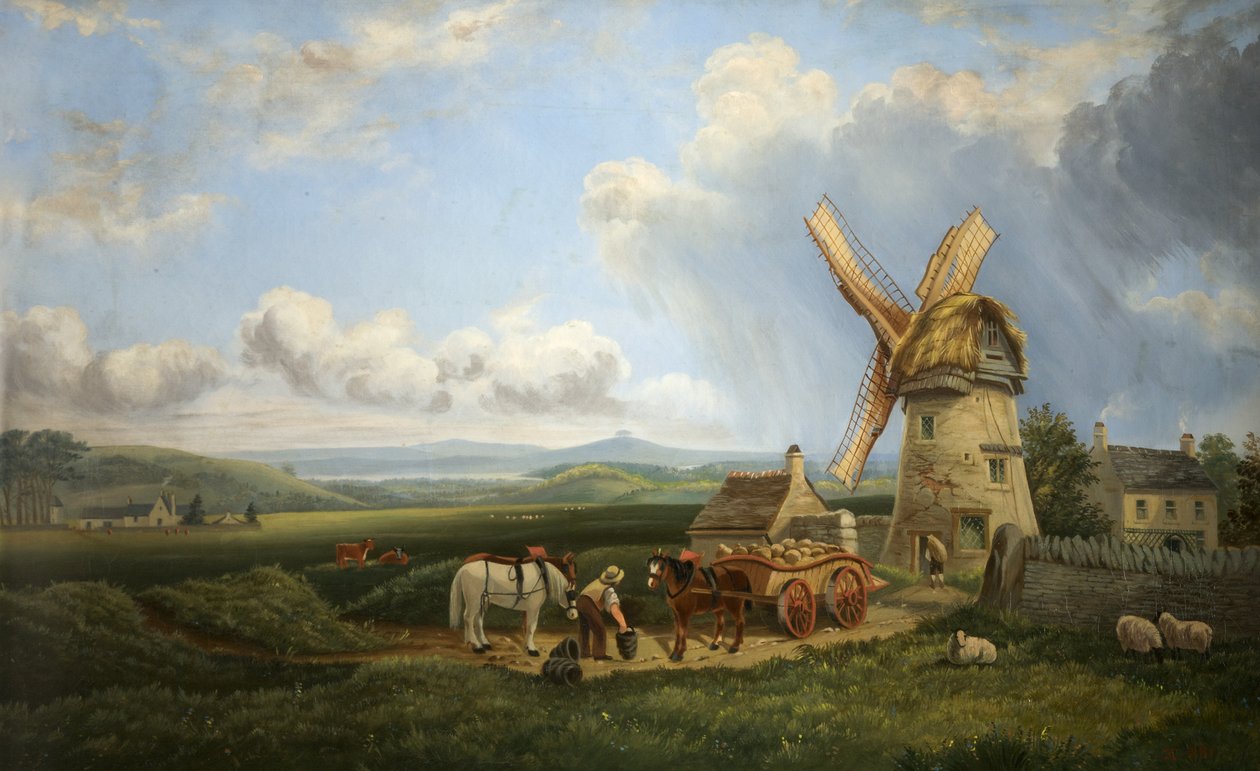Moinho de vento de Kearsey, Minchinhampton comum, Gloucestershire de Augustus Turner