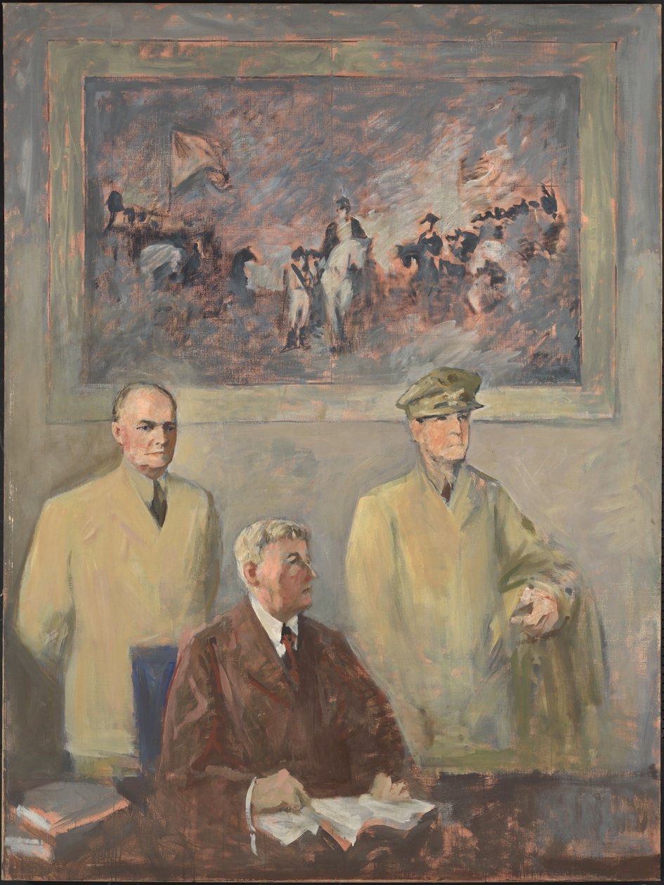 O Alto Comando - Painel Esquerdo, 1947-1949. de Augustus Vincent Tack