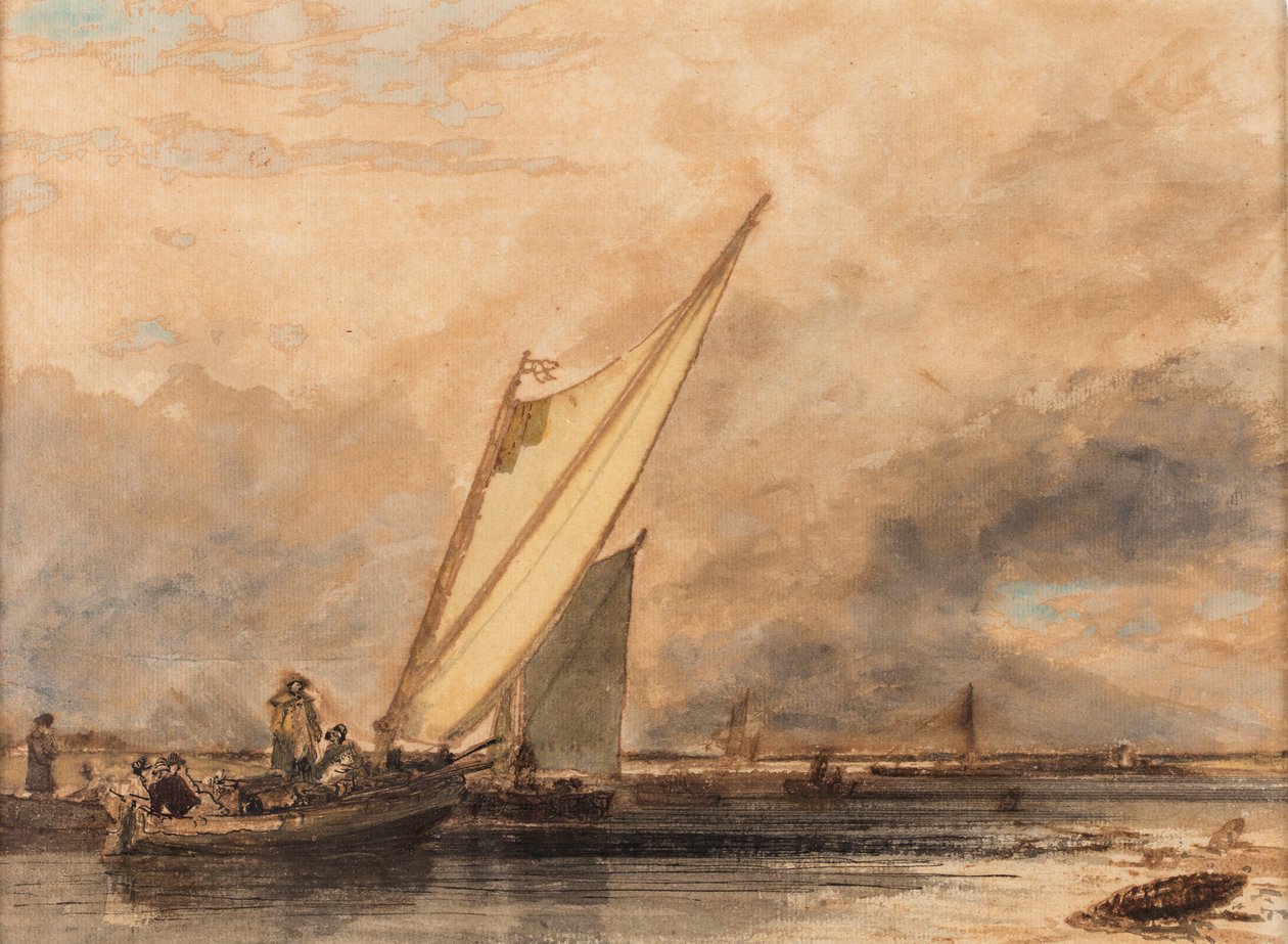 On the Medway, data desconhecida (aguarela sobre papel) de Augustus Wall Callcott