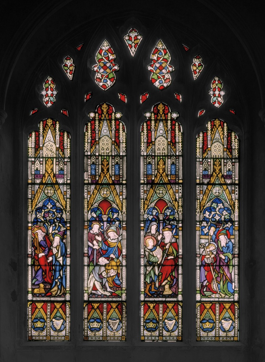 Cenas Bíblicas de David e Saul, 1852 (vitrais) de Augustus Welby Northmore Pugin