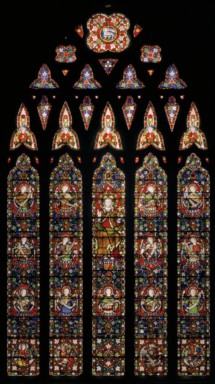 Cristo cercado por anjos, 1850 (vitral) de Augustus Welby Northmore Pugin