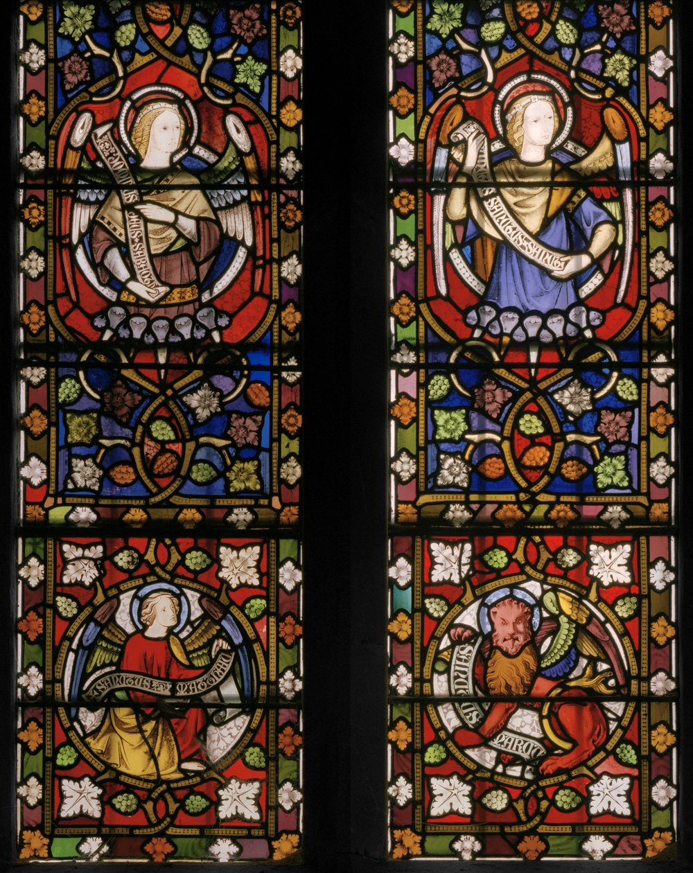 Cristo cercado por anjos, detalhe, 1850 (vitral) de Augustus Welby Northmore Pugin