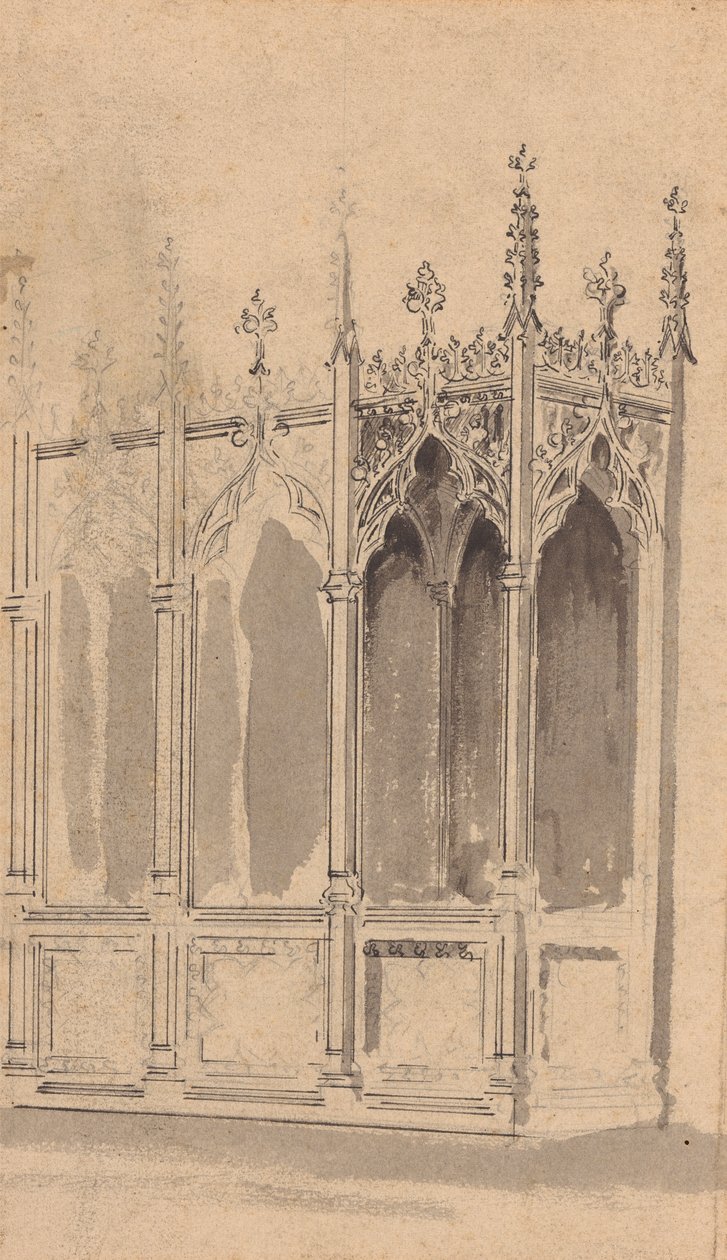 Desenho para um ecrã gótico de Augustus Welby Northmore Pugin