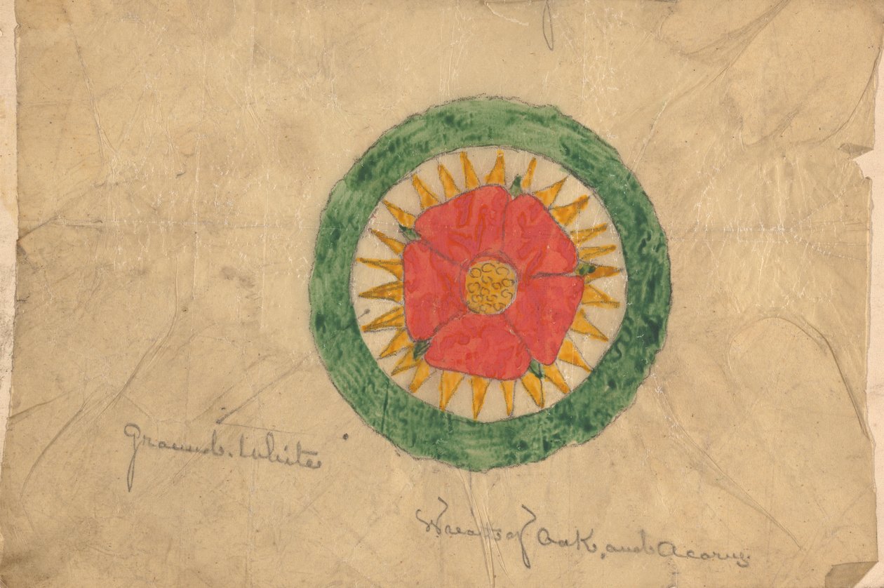 Desenho para uma grinalda de carvalho e milho, possivelmente relacionado com desenhos para a cadeira do orador de Augustus Welby Northmore Pugin