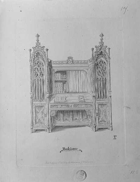Design para uma estante gótica, c.1835 de Augustus Welby Northmore Pugin