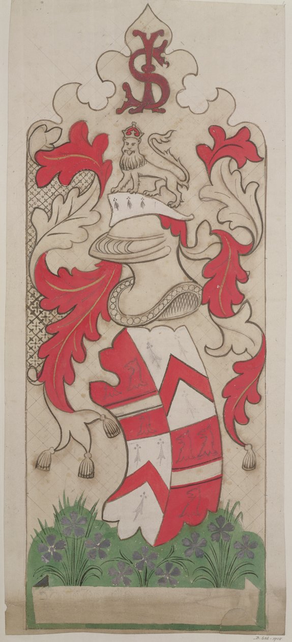 Design para a decoração das Casas do Parlamento (lápis, guache e wc sobre papel) de Augustus Welby Northmore Pugin