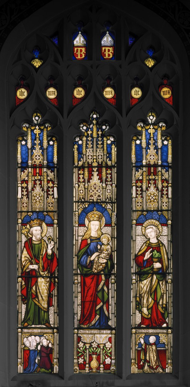 Eduardo O Confessor, Virgem e Criança e São João Evangelista, 1846 (vitral) de Augustus Welby Northmore Pugin