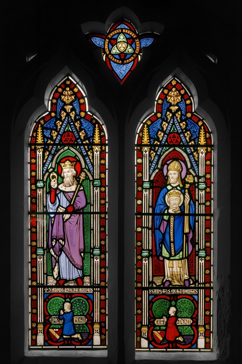 Edward o Confessor e St. Cuthbert, Chapel Window, c.1844 (vitral) de Augustus Welby Northmore Pugin
