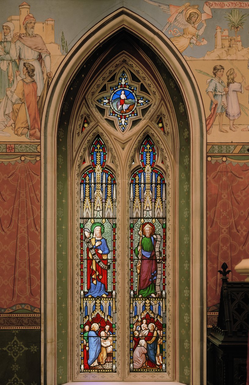 Elias, São Tiago O Grande, Jonas e A Baleia, 1850-1852 (vitrais) de Augustus Welby Northmore Pugin